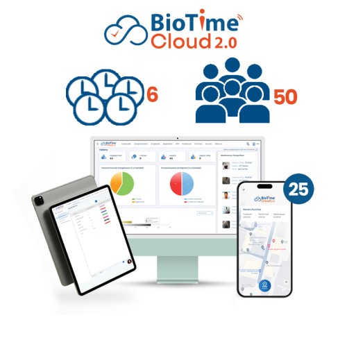                 Software/Licencia BioTime Cloud 2.0 Estandar, Licencia Anual 75,000 eventos 6R/50U ZKTeco (ZKT0820132)